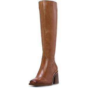 image:imageVince Camuto Womens Sangeti Wide Calf Stacked Heel Knee High BootGolden Walnut Leather Wide Calf