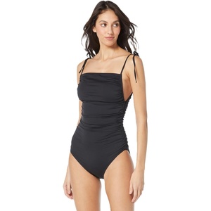 image:imageVince Camuto Womens Shirred One Piece SwimsuitBlack
