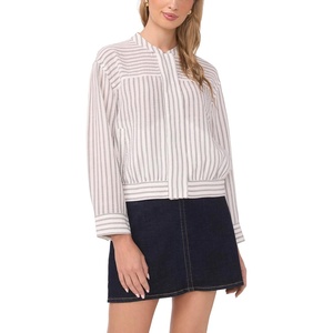 image:imageVince Camuto Womens Snap Front Bomber JacketUltra White