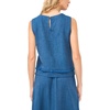 image:imageFaux Denim Crepe Sleeveless Crew Neck TOPDeep Blue