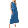 image:imageFaux Denim Crepe Sleeveless Crew Neck TOPDeep Blue