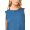 image:imageFaux Denim Crepe Sleeveless Crew Neck TOPDeep Blue