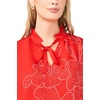 image:imageFloral Split Neck 34 Sleeve TOPLobster Red