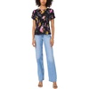 image:imageShort Sleeve Smocked Waist Panel Printed TEERich Black