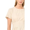 image:imageVince Camuto Short Sleeve Pleated Waist BlouseSand Drift