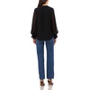 image:imageVince Camuto Split Neck Long Sleeve Blouse with Smocked CuffRich Black