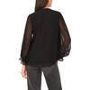 image:imageVince Camuto Split Neck Long Sleeve Blouse with Smocked CuffRich Black