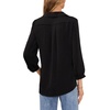 image:imageVince Camuto Womens 34 Sleeve Collared Shirred BlouseRich Black