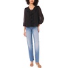 image:imageVince Camuto Womens 34 Sleeve Double Ruffle Tie Neck BlouseRich Black