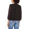 image:imageVince Camuto Womens 34 Sleeve Double Ruffle Tie Neck BlouseRich Black