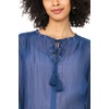 image:imageVince Camuto Womens 34 Sleeve Split Neck Peasant BlouseClassic Navy