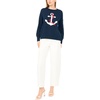 image:imageVince Camuto Womens Anchor Motifcrew Neck Long Sleeve SweaterClassic Navy