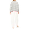 image:imageVince Camuto Womens Crab Motif Striped Crew Neck Long Sleeve SweaterLight Heather Grey