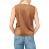 image:imageVince Camuto Womens Faux Suede Sleeveless Crew Neck BlouseCamel