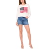 image:imageVince Camuto Womens Flag Print Long Sleeve Crew Neck SweaterAntique White