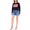 image:imageVince Camuto Womens Flag Print Long Sleeve Crew Neck SweaterClassic Navy