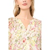 image:imageVince Camuto Womens Floral Button Up Pleated 34 Sleeve TopRaspberry Sorbet