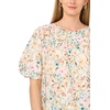 image:imageVince Camuto Womens Floral Print Button Up Short Sleeve TopAntique White