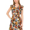 image:imageVince Camuto Womens Floral Print Flutter Sleeve Vneck JumpsuitRich Black