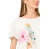 image:imageVince Camuto Womens Floral Print Short Sleeve BlouseAntique White