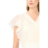 image:imageVince Camuto Womens Flutter Sleeve Lace Front Wrap Peplum TopNew Ivory