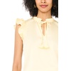 image:imageVince Camuto Womens Flutter Sleeve Tie Split Neck BlousePale Lemon