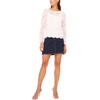 image:imageVince Camuto Womens Lace Crew Neck Flare Sleeve Cropped BlouseNew Ivory