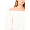 image:imageVince Camuto Womens Off Shoulder Button Front Embroidery BlouseUltra White
