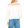 image:imageVince Camuto Womens Off Shoulder Button Front Embroidery BlouseUltra White