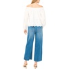 image:imageVince Camuto Womens Off Shoulder Button Front Embroidery BlouseUltra White