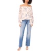 image:imageVince Camuto Womens Paisley Off the Shoulder Long Sleeve Tie Waist Blouse138 Vanilla Ice