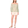 image:imageVince Camuto Womens Pleated Peasant Long Sleeve Rayon Lawn BlouseEucalyptus