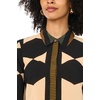 image:imageVince Camuto Womens Printed Collared Button Down 34 Sleeve BlouseRich Black
