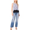 image:imageVince Camuto Womens Printed Sleeveless Back Key Hole TankRich Black