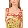 image:imageVince Camuto Womens Printed Square Neck Smocked Back Maxi DressSage