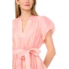 image:imageVince Camuto Womens Puff Sleeve Notch Neck Tie Waist Mini DressSummer Rose