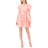 image:imageVince Camuto Womens Puff Sleeve Notch Neck Tie Waist Mini DressSummer Rose
