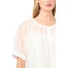 image:imageVince Camuto Womens Scoop Neck Button Down Short Sleeve Flowy TopUltra White