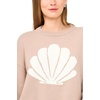 image:imageVince Camuto Womens Shell Motif Crew Neck Long Sleeve SweaterSweet Taupe
