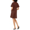 image:imageVince Camuto Womens Short Puff Sleeve Collared Button Down Mini Shirt DressMocha