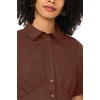 image:imageVince Camuto Womens Short Puff Sleeve Collared Button Down Mini Shirt DressMocha