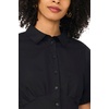 image:imageVince Camuto Womens Short Puff Sleeve Collared Button Down Mini Shirt DressRich Black