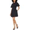 image:imageVince Camuto Womens Short Puff Sleeve Collared Button Down Mini Shirt DressRich Black