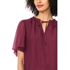 image:imageVince Camuto Womens Short Sleeve Tie Neck Princess Sleeve BlouseVineyard Plum