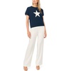 image:imageVince Camuto Womens Star Motif Crew Neck Short Sleeve SweaterClassic Navy