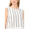 image:imageVince Camuto Womens Striped Sleeveless Crew Neck BlouseClassic Navy