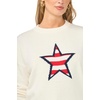 image:imageVince Camuto Womens Striped Star Crew Neck Long Sleeve SweaterAntique White