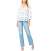 image:imageVince Camuto Womens Tie Neck Peasant Sleeve BlouseUltra White