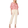 image:imageVince Camuto Womens Tie V Neck 34 Sleeve Ruffle Front BlouseSummer Rose