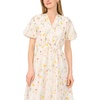 image:imageVince Camuto Womens Tie Waist Split Neck Short Sleeve Maxi DressUltra White